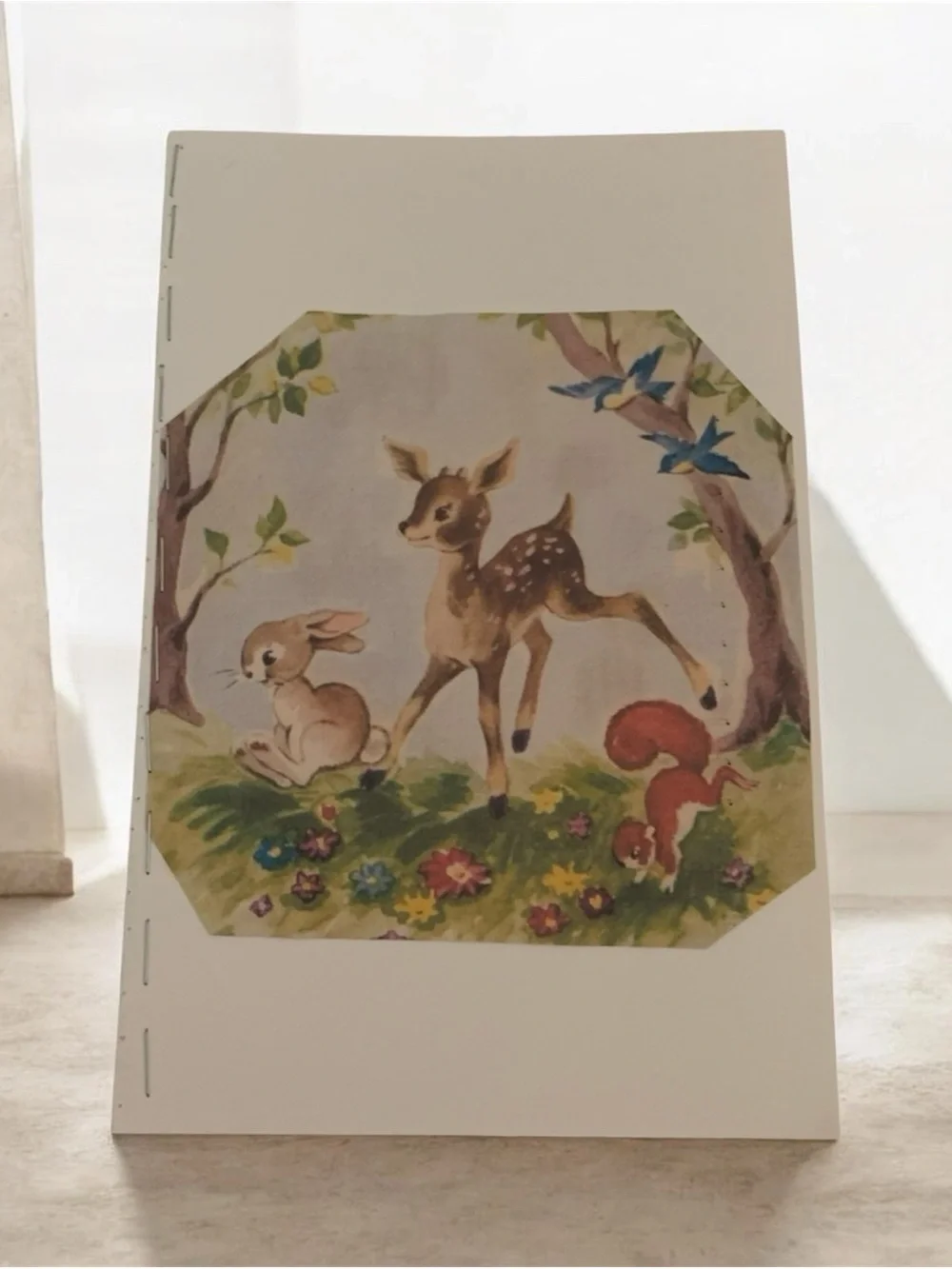 Handmade Woodland Animal Journal Set | Retro Deer & Bunny Pocket Notebooks |